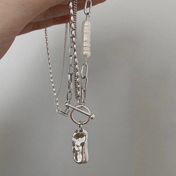 NEW 925 STERLING SILVER IRREGULAR PEAR NECKLACE, NICE NECKLACE, CUTE NECKLACE - Picture 6 of 6